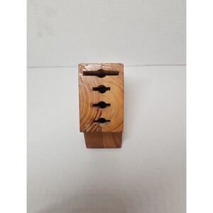Vintage Unique Knife Block‎ 4 Slot Cutlery Storage Brown Solid Wood